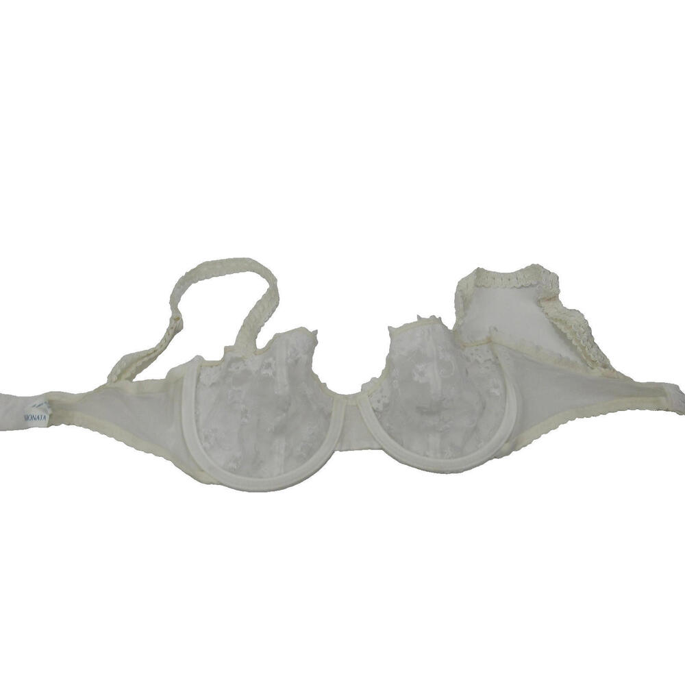 Passionata Bra‎ Womens 32D White Sheer Floral Lace Underwire Lingerie Mesh Sexy